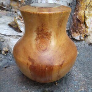 Gorgeous Hand Turned Natural Wood for Water Usage Bud Vase